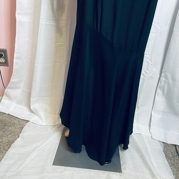 Jessica McClintock Vtg Black Evening Embroidered Formal Maxi Gown Dress 16 - Picture 10 of 13